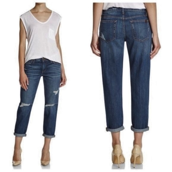 Joe's Jeans Denim - Joe’s “Aura” cropped distressed boyfriend jeans